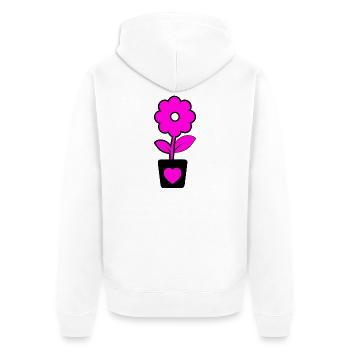 Blumen - Unisex Premium Bio Zip Hoodie - Weiß - Hinten - Thijin (182cm)