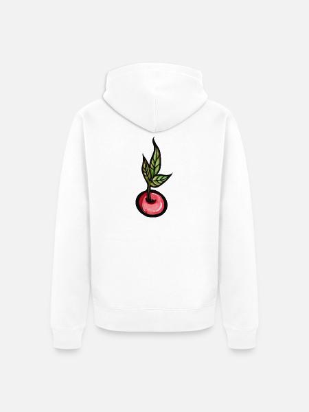 Kirschblatt-Aquarell - Unisex Premium Bio Zip Hoodie - Weiß