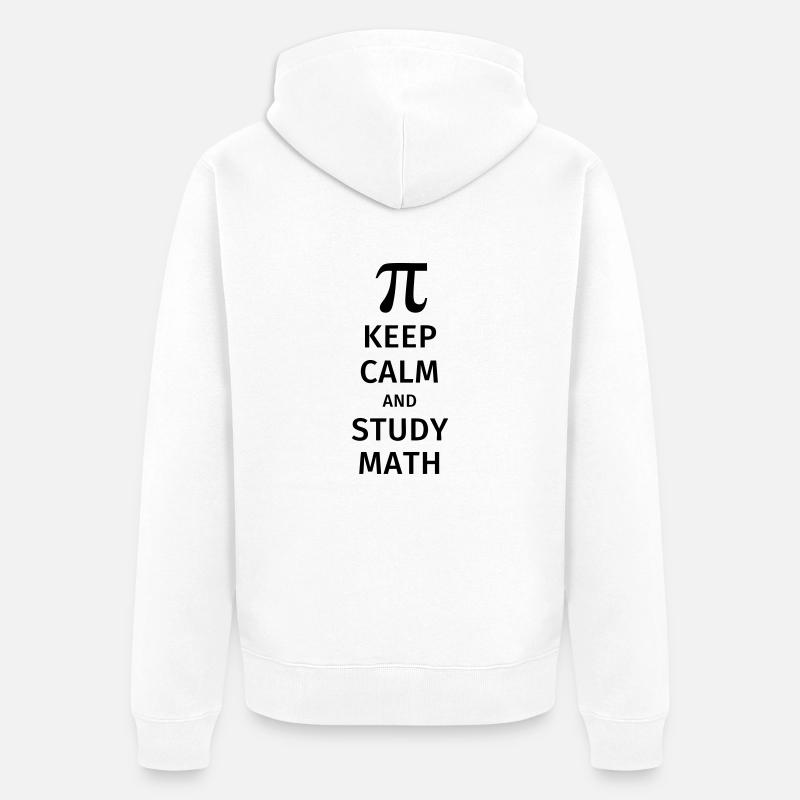 keep calm and study math - Unisex Premium Organic Zip Hoodie - white