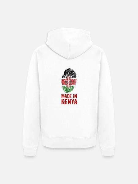 Made In Kenya / Kenya - Unisex Premium Organic Zip Hoodie - white