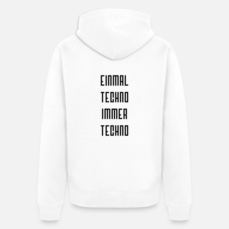 einmaltechno - Unisex Premium Bio Zip Hoodie - Weiß