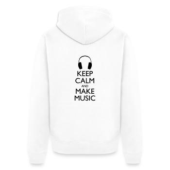 Keep calm and make Music - Veste à capuche bio Premium Unisexe - blanc - Dos - Thijin (182cm)