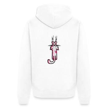 scratching kitty - cat - cats - funny animals-cat - Unisex Premium Organic Zip Hoodie - white - Back - Thijin (182cm)