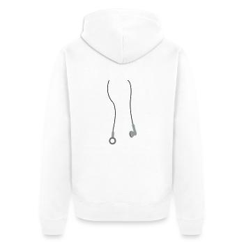 kopfhoerer3 - Unisex Premium Organic Zip Hoodie - white - Back - Thijin (182cm)