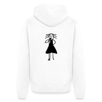 Sängerin am Mikrofon - Unisex Premium Bio Zip Hoodie - Weiß - Hinten - Thijin (182cm)