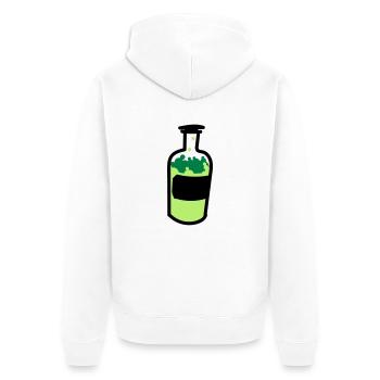 alkohol - Unisex Premium Bio Zip Hoodie - Weiß - Hinten - Thijin (182cm)