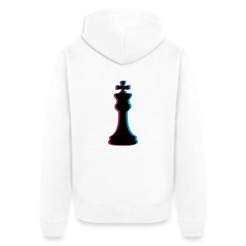 3D Effect Chess - Unisex Premium Organic Zip Hoodie - white - Back - Thijin (182cm)