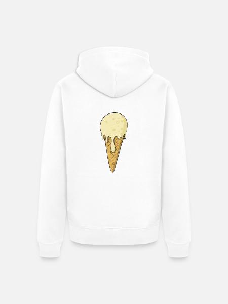 Eis | Vanille Eiscreme | Icecream - Unisex Premium Bio Zip Hoodie - Weiß
