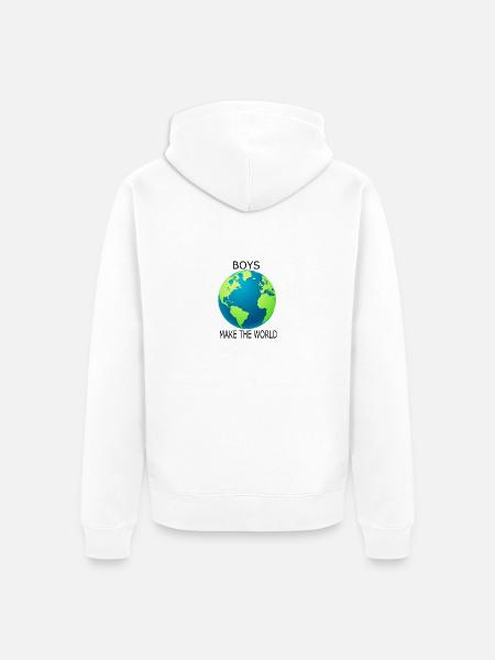 Boys make the World - Unisex Premium Bio Zip Hoodie - Weiß