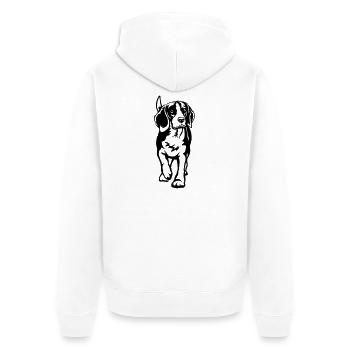 Beagle - Unisex Premium Bio Zip Hoodie - Weiß - Hinten - Thijin (182cm)