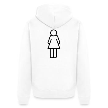 Logo Frau - Unisex Premium Bio Zip Hoodie - Weiß - Hinten - Thijin (182cm)