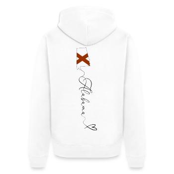 Alabama Flagge St. Andrew's Kreuz Rot Weiß - Unisex Premium Bio Zip Hoodie - Weiß - Hinten - Thijin (182cm)