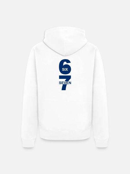 Six Seven - 67 - Meme - Basketball - 6-7 - Unisex Premium Bio Zip Hoodie - Weiß