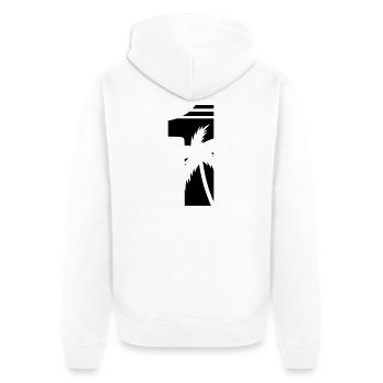 1_palmen - Unisex Premium Bio Zip Hoodie - Weiß - Hinten - Thijin (182cm)