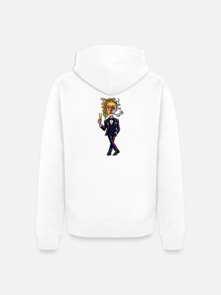 Surreales Dapper-Porträt - Unisex Premium Bio Zip Hoodie - Weiß