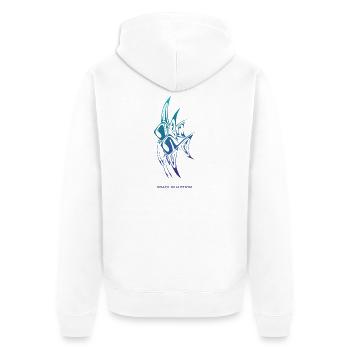 Grace in Motion – Elegante Skalare - Unisex Premium Bio Zip Hoodie - Weiß - Hinten - Thijin (182cm)