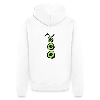 tentakel_p - Unisex Premium Bio Zip Hoodie - Weiß - Hinten - Thijin (182cm)
