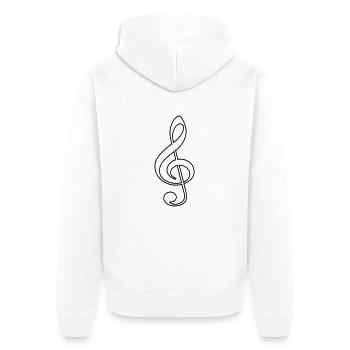 Notenschlüssel - Unisex Premium Bio Zip Hoodie - Weiß - Hinten - Thijin (182cm)