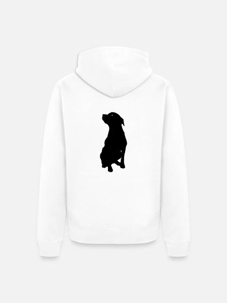 dog - Unisex Premium Organic Zip Hoodie - white