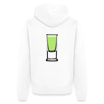 Schnapsglas - Unisex Premium Bio Zip Hoodie - Weiß - Hinten - Thijin (182cm)