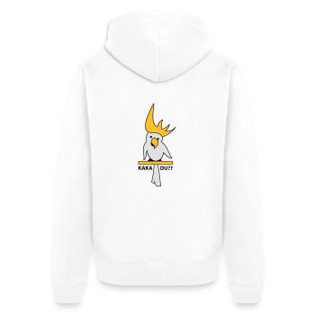 Kakadu - Unisex Premium Bio Zip Hoodie - Weiß - Hinten - Thijin (182cm)