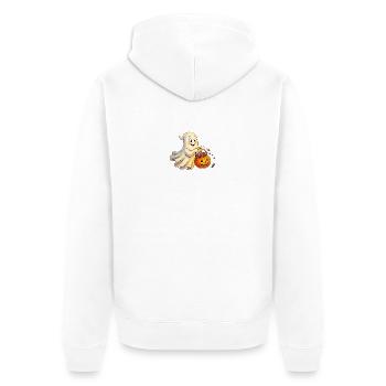 klassischer Geist - Unisex Premium Bio Zip Hoodie - Weiß - Hinten - Thijin (182cm)