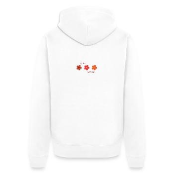 Hallo Frühling - Unisex Premium Bio Zip Hoodie - Weiß - Hinten - Thijin (182cm)
