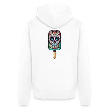 drôle de crâne motif de glace - Día de Muertos - Veste à capuche bio Premium Unisexe - blanc - Dos - Thijin (182cm)