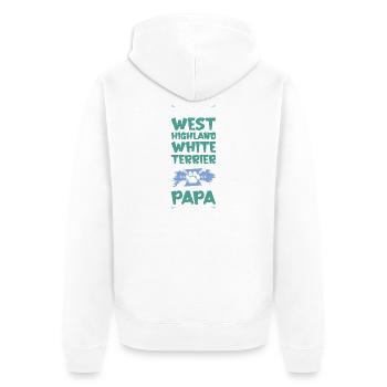 West Highland,White Terrier Dogs Dad - Unisex Premium Organic Zip Hoodie - white - Back - Thijin (182cm)