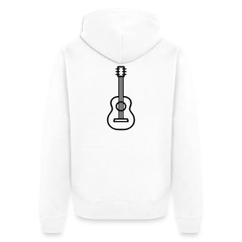 Gitarre - Unisex Premium Bio Zip Hoodie - Weiß - Hinten - Thijin (182cm)