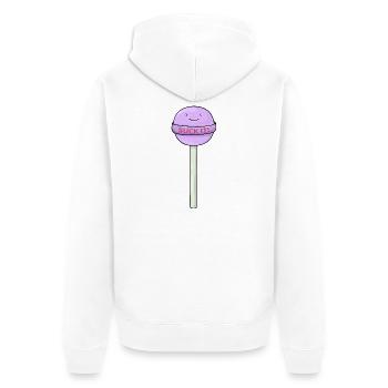 Sucette mignonne avec un dessin animé drôle - Veste à capuche bio Premium Unisexe - blanc - Dos - Thijin (182cm)
