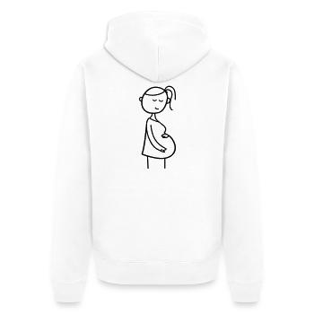 Schwangere - Unisex Premium Bio Zip Hoodie - Weiß - Hinten - Thijin (182cm)
