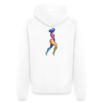 Féminité abstraite colorée - Veste à capuche bio Premium Unisexe - blanc - Dos - Thijin (182cm)