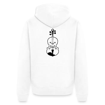 Geige Cartoon-Stil - Unisex Premium Bio Zip Hoodie - Weiß - Hinten - Thijin (182cm)