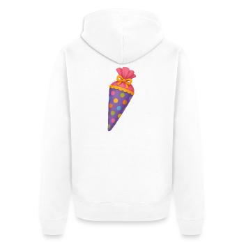 Cône coloré pour l’école le premier jour d’école - Veste à capuche bio Premium Unisexe - blanc - Dos - Thijin (182cm)