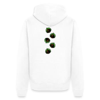Kastanie Symbol - Unisex Premium Bio Zip Hoodie - Weiß - Hinten - Thijin (182cm)