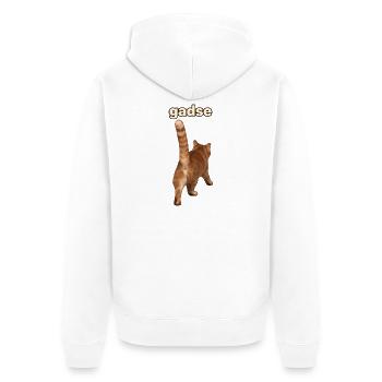 Gadse - Unisex Premium Bio Zip Hoodie - Weiß - Hinten - Thijin (182cm)