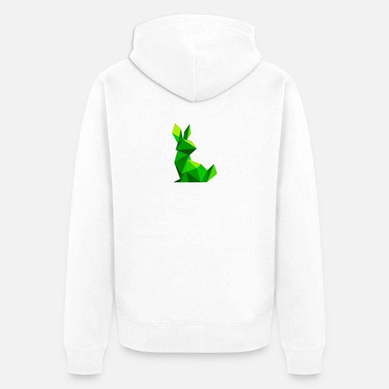 Lapin lowpoly  - Veste à capuche bio Premium Unisexe - blanc
