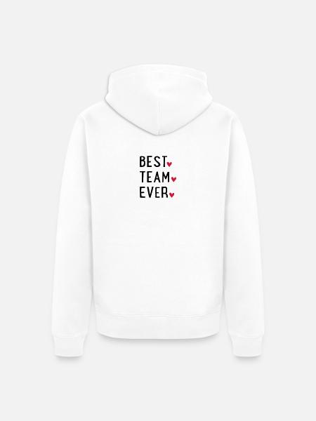BESTTEAMEVER - Unisex Premium Bio Zip Hoodie - Weiß
