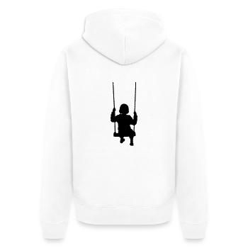 SchaukEmma - Unisex Premium Bio Zip Hoodie - Weiß - Hinten - Thijin (182cm)