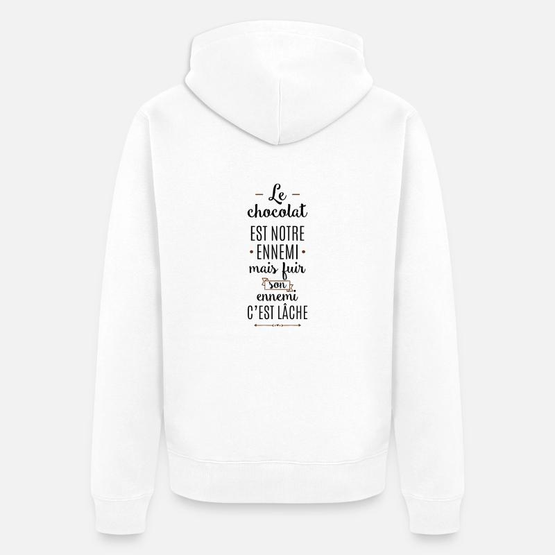 Le chocolat... - Veste à capuche bio Premium Unisexe - blanc