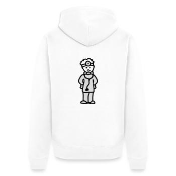 Arzt - Unisex Premium Bio Zip Hoodie - Weiß - Hinten - Thijin (182cm)