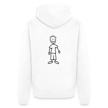 doodle_boy_1c - Unisex Premium Organic Zip Hoodie - white - Back - Thijin (182cm)