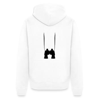Binokulares Fernglas - Unisex Premium Bio Zip Hoodie - Weiß - Hinten - Thijin (182cm)