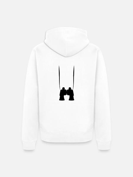 Binokulares Fernglas - Unisex Premium Bio Zip Hoodie - Weiß