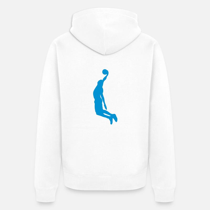 basketball dunk player3 - Veste à capuche bio Premium Unisexe - blanc