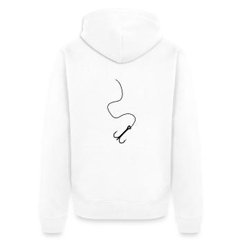 haken_schnur__f1 - Unisex Premium Bio Zip Hoodie - Weiß - Hinten - Thijin (182cm)