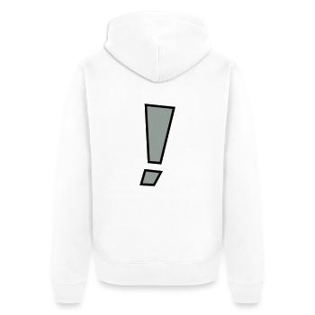 rufezeichen_2_farbig - Unisex Premium Bio Zip Hoodie - Weiß - Hinten - Thijin (182cm)