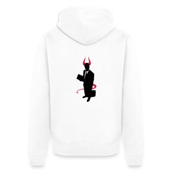 Diable d'affaires - Veste à capuche bio Premium Unisexe - blanc - Dos - Thijin (182cm)