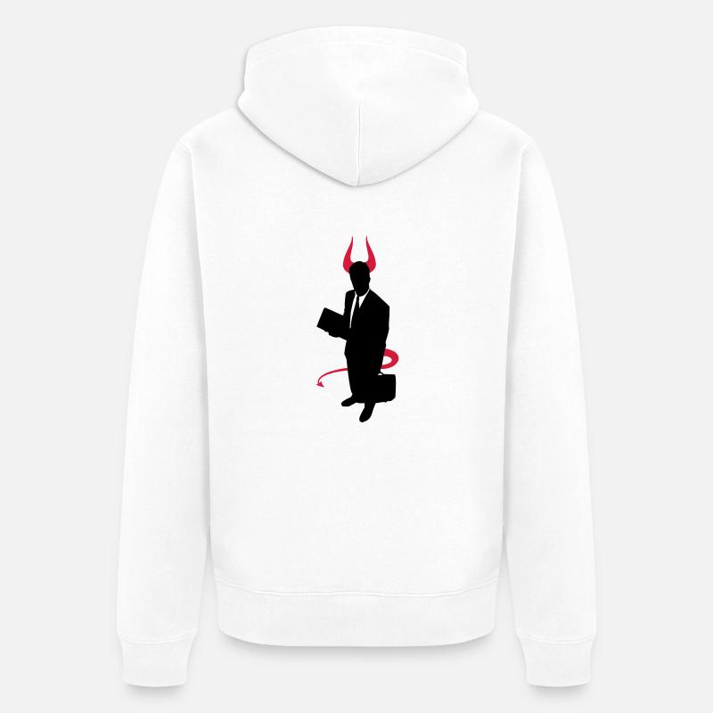 Business Devil - Unisex Premium Bio Zip Hoodie - Weiß